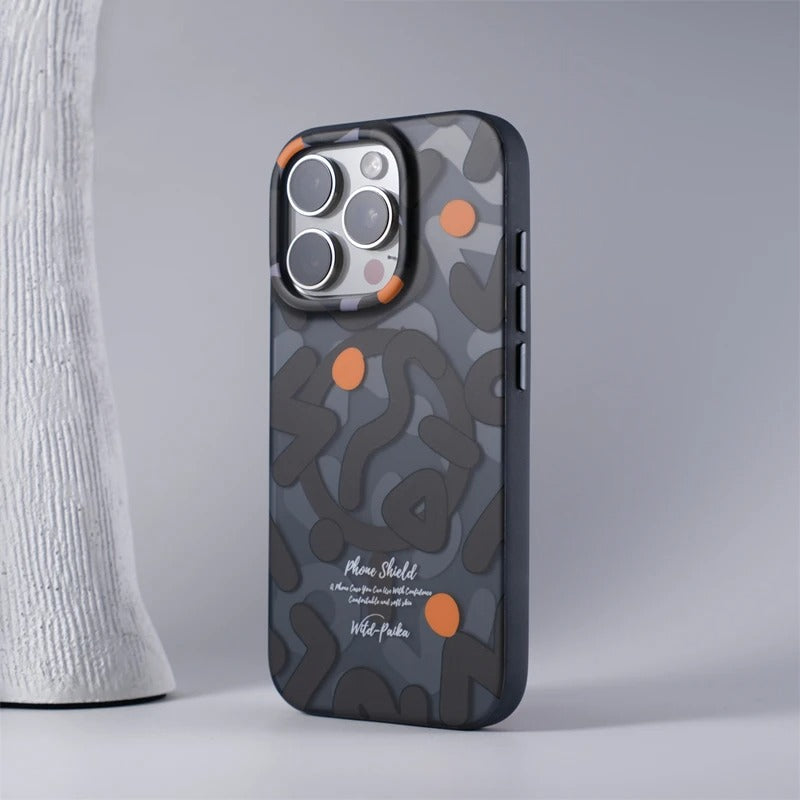 Protective graffiti iPhone case, shockproof, anti-scratch, & non-slip for ultimate device safety.