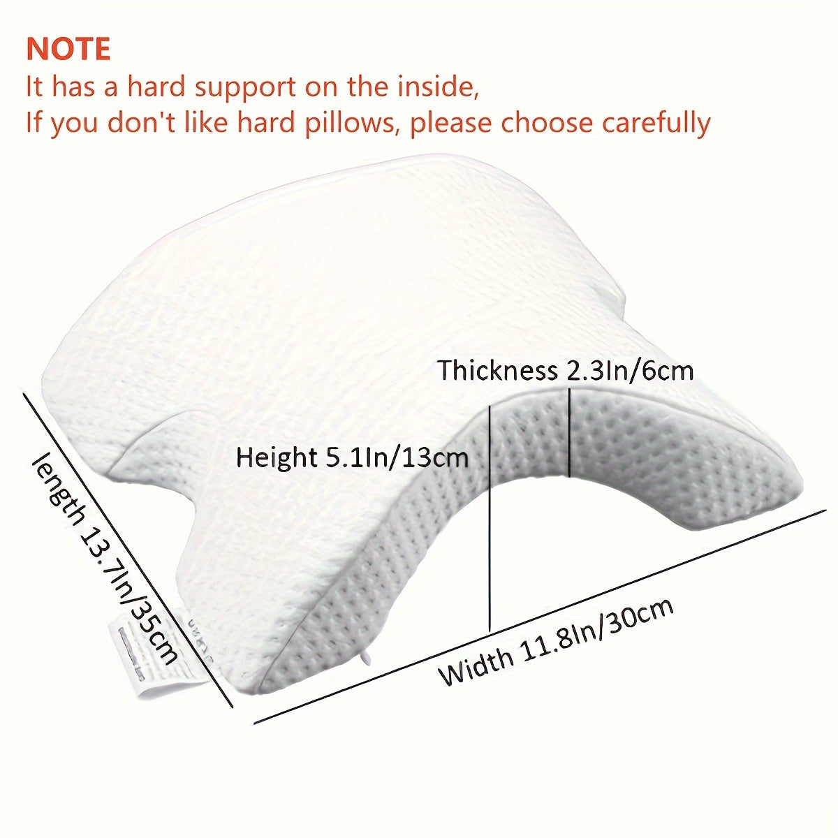 Soft, supportive memory foam neck pillow with a unique curved design, providing back & neck comfort.
