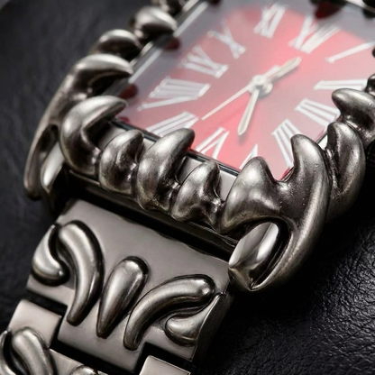 Fashion-forward quartz watch: a sleek, unisex design with a captivating irregular dial for a unique timepiece.