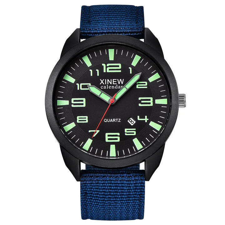 Stylish quartz watch, unisex design, with bright luminous dial and practical calendar for timekeeping.
