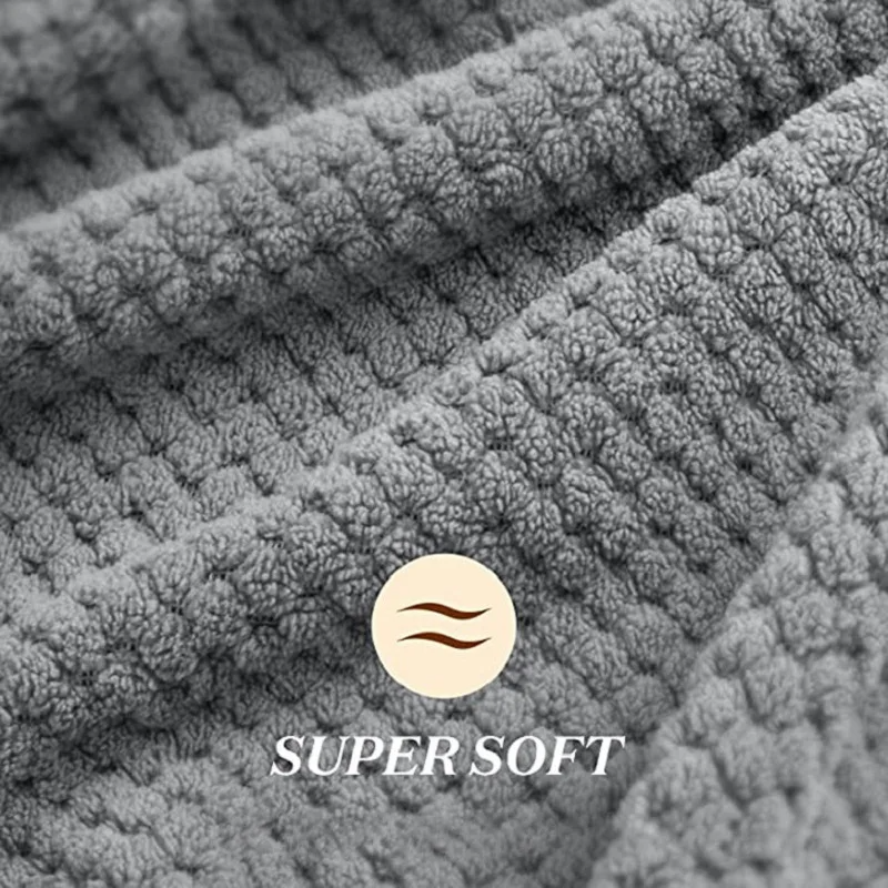 Absorbent hair towel wrap in microfiber, promotes faster drying & eliminates frizz for smoother, healthier hair.