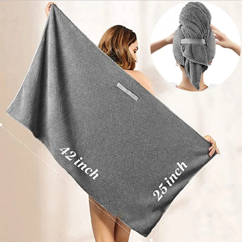 Frizz-free hair towel wrap, premium quick-dry microfiber material for efficient and gentle hair drying.