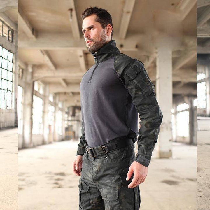Fabric texture shot of the Rapid Assault Tactical Shirt, highlighting the ripstop material for outdoor apparel
