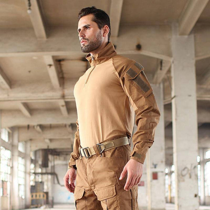 Back view of the Unisex Rapid Assault Combat Shirt, designed for comfort during tactical and hiking activities