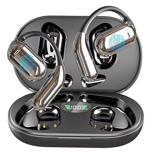Unisex real-time AI translator earbuds with Bluetooth 5.3 for seamless language translation. Smart communication device.