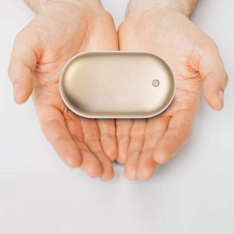 Compact electric hand warmer and portable charger for outdoor adventures, long-lasting heat