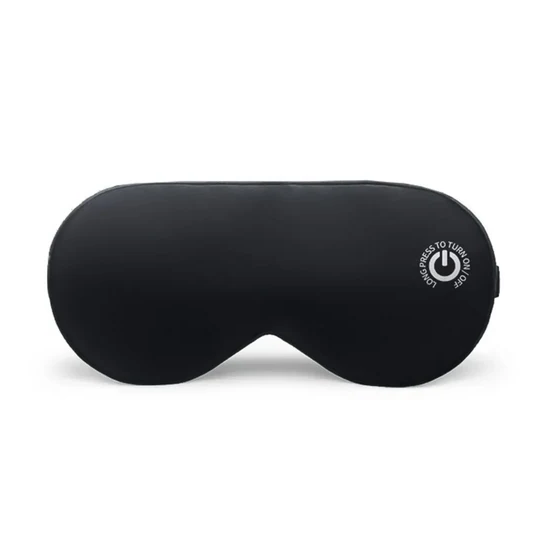 Unisex rechargeable heated silk eye mask for dry eyes & relaxation. USB powered for portable stress relief.