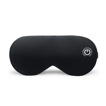 Unisex rechargeable heated silk eye mask for dry eyes & relaxation. USB powered for portable stress relief.