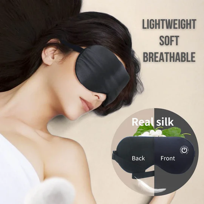 Rechargeable heated eye mask for targeted dry eye relief, stress reduction & enhanced sleep. Unisex, portable design.