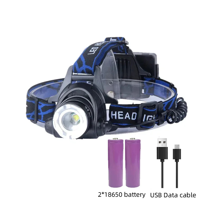 Durable, waterproof, rechargeable LED headlamp with zoom for all your outdoor adventures.
