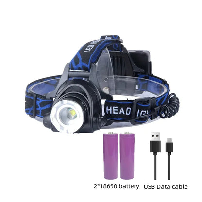 Durable, waterproof, rechargeable LED headlamp with zoom for all your outdoor adventures.