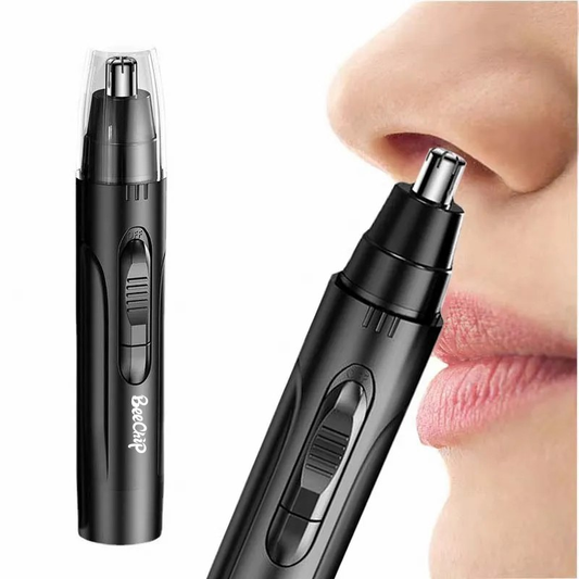 Unisex rechargeable nose & ear hair trimmer for painless, precise grooming.