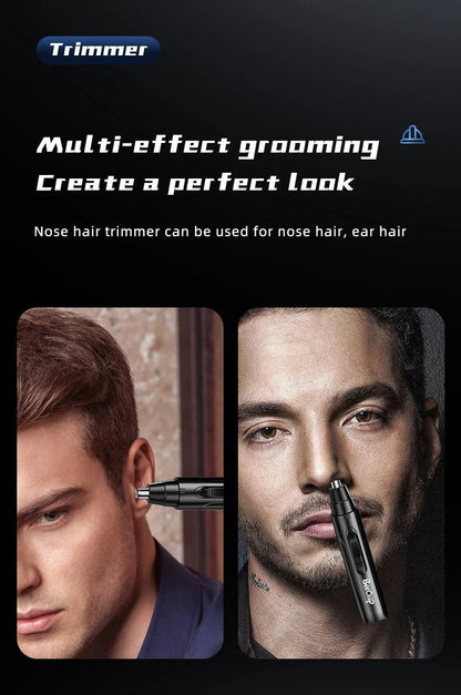 Achieve smooth, pain-free results with this professional rechargeable nose & ear hair trimmer.