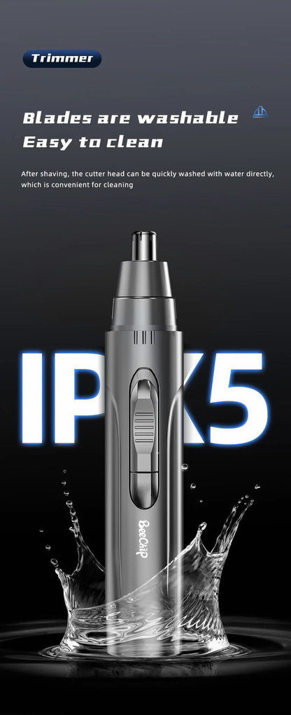 Essential hygiene tool: rechargeable unisex nose & ear hair trimmer for clean, precise results.