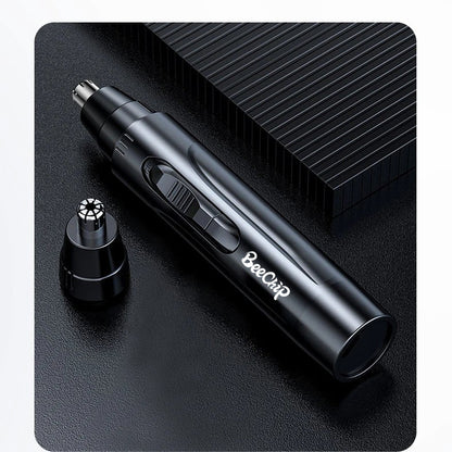 Unisex personal care device: rechargeable nose & ear hair trimmer for all grooming needs.