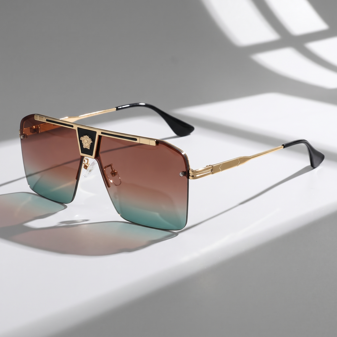Premium rectangular UV protection sunglasses. Stylish unisex eyewear, fashion accessory with anti-scratch.