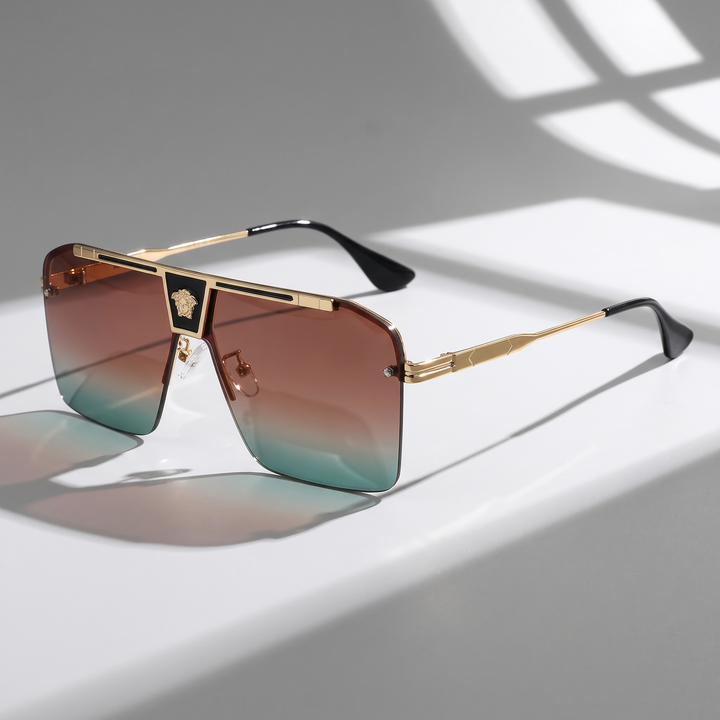 Premium rectangular UV protection sunglasses. Stylish unisex eyewear, fashion accessory with anti-scratch.