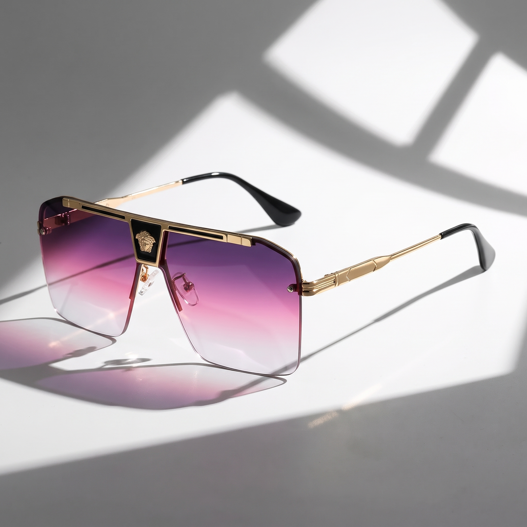Stylish rectangular unisex sunglasses. Essential UV protection eyewear for modern fashion. Anti-scratch.