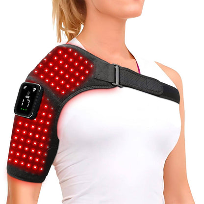 Unisex red light shoulder therapy brace for fast pain relief. Infrared light for muscle soreness & joint support.