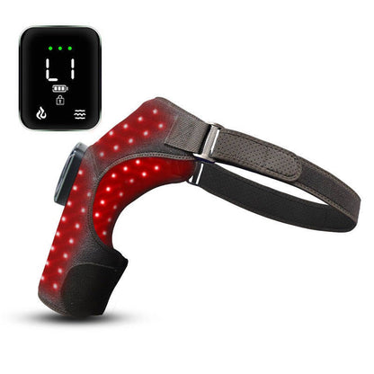 Infrared red light therapy shoulder brace provides joint support for fast pain relief & muscle recovery aid.