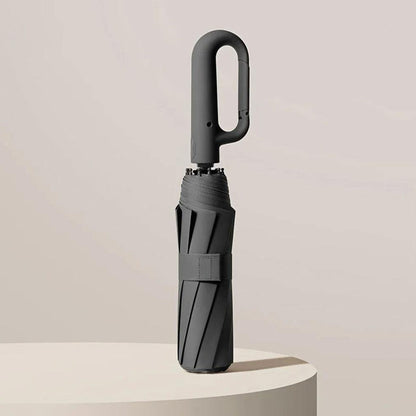 Unisex reinforced compact travel umbrella. Windproof, UV protection, automatic open/close for rain & sun.