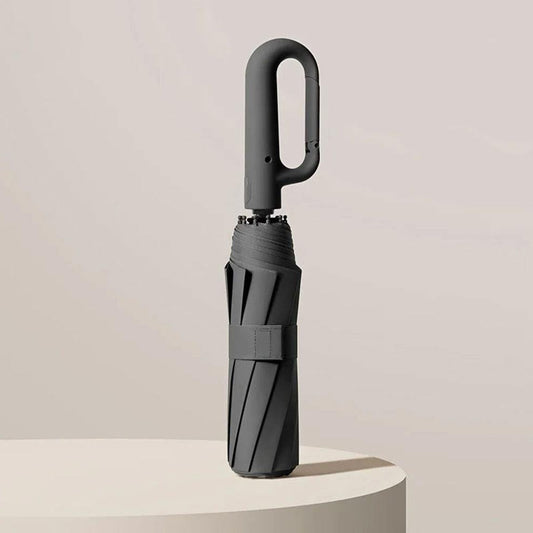 Unisex reinforced compact travel umbrella. Windproof, UV protection, automatic open/close for rain & sun.