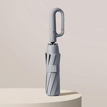 Portable & durable travel umbrella. Lightweight, windproof, UV protected, and automatic for easy carrying.