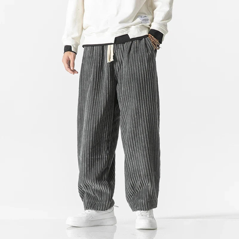 Gray unisex relaxed fit casual pants, offering everyday comfort and versatile modern style.