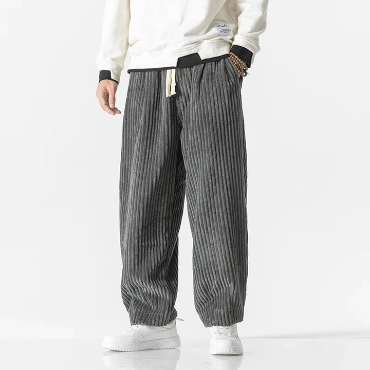 Gray unisex relaxed fit casual pants, offering everyday comfort and versatile modern style.