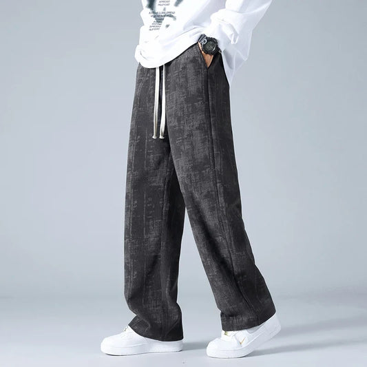 Unisex relaxed fit grey digital sweatpants, comfortable loungewear joggers for everyday casual wear.
