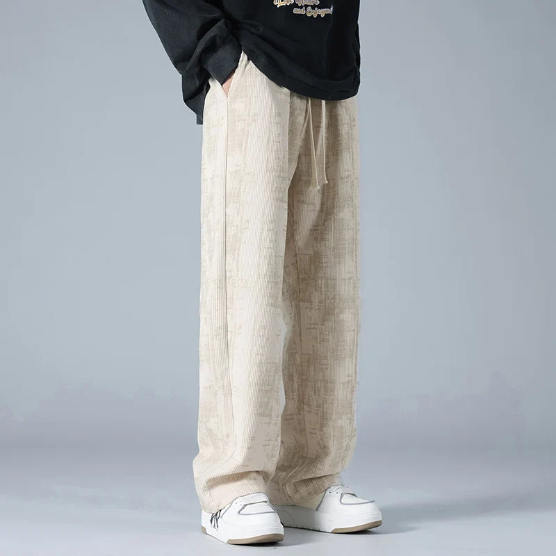 Soft grey unisex sweatpants with digital print. Relaxed fit joggers, comfortable casual pants for all-day wear.