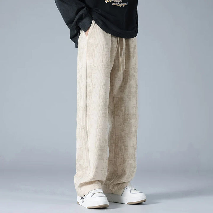 Soft grey unisex sweatpants with digital print. Relaxed fit joggers, comfortable casual pants for all-day wear.