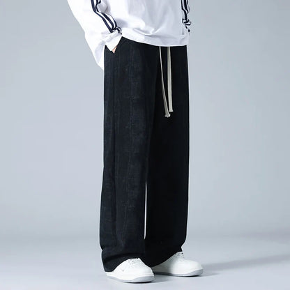 Unisex grey relaxed fit digital pattern sweatpants. Soft, comfortable joggers for casual, everyday & active wear.