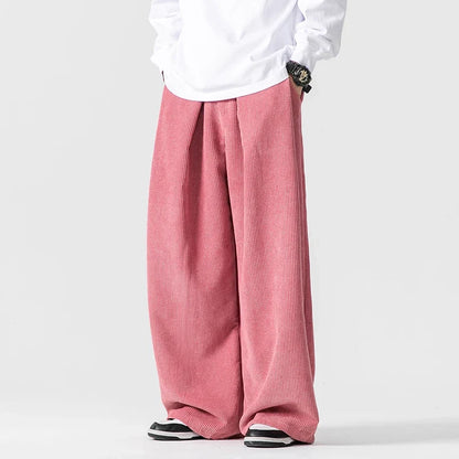 90s style unisex relaxed fit wide-leg pants with a practical drawstring waist, great for streetwear.