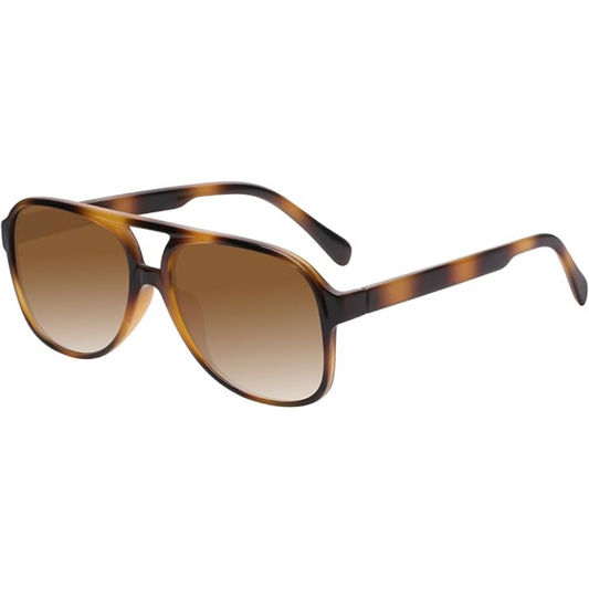 Unisex retro aviator sunglasses, vintage 70s style. Oversized frames with UV400 protection.