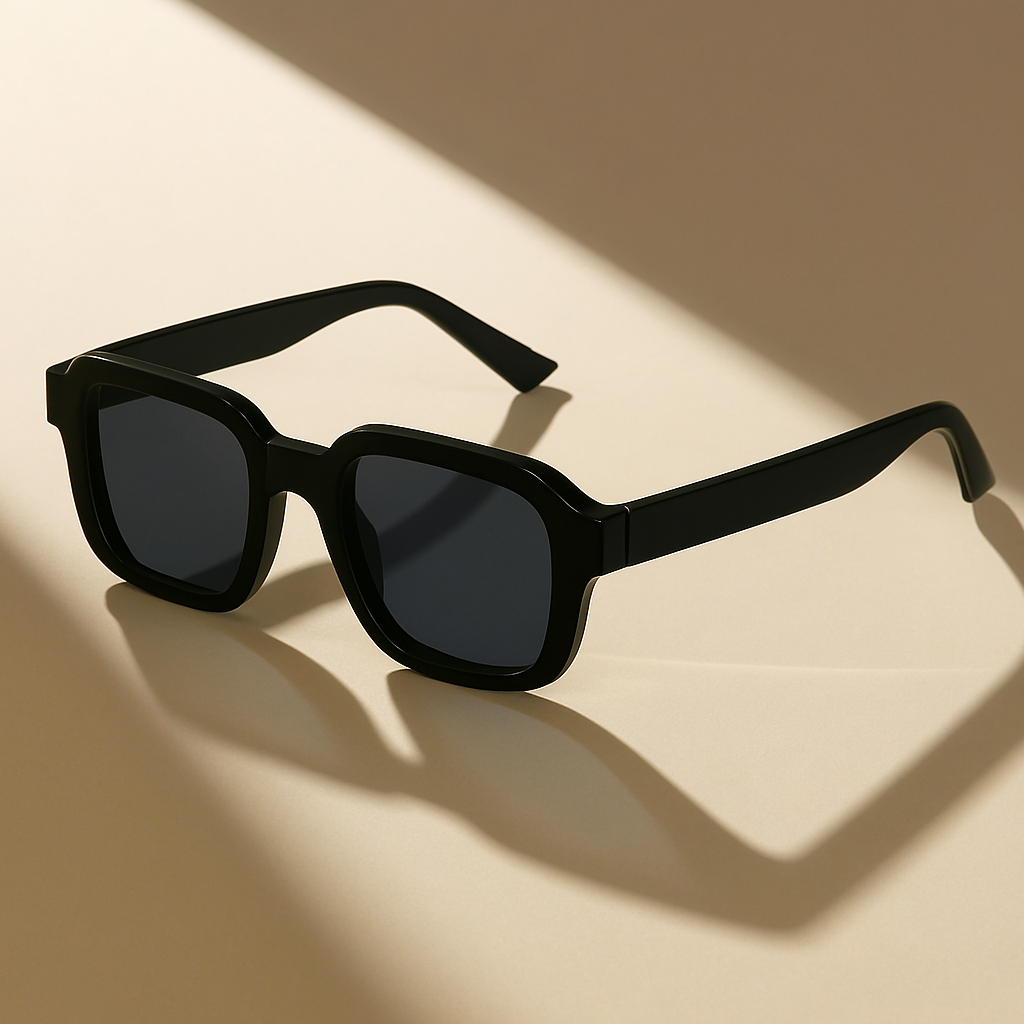 Fashionable retro bold frame sunglasses providing UV protection. Essential unisex eyewear for sunny days.
