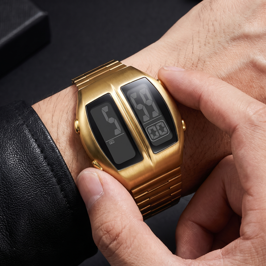 Unisex retro digital watch, square case, durable, perfect for daily wear.