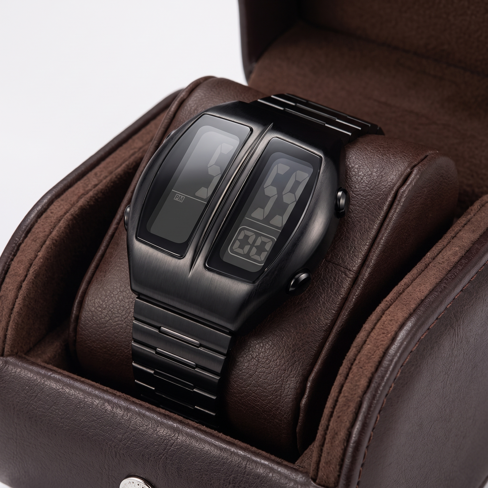 Black square digital watch, unisex retro style, water resistant, durable for daily wear.