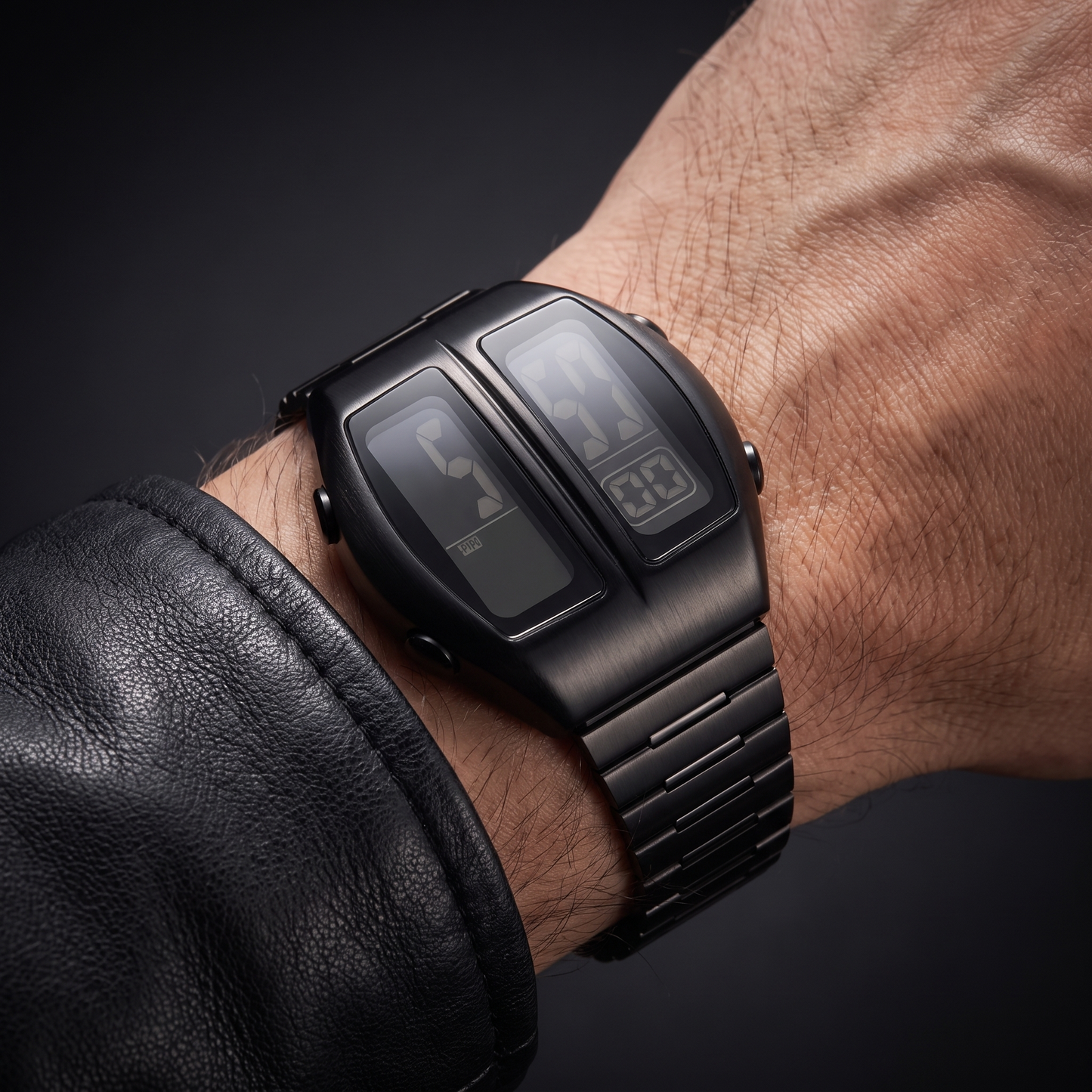 Retro square digital watch, unisex, water-resistant, ideal daily wear fashion accessory.