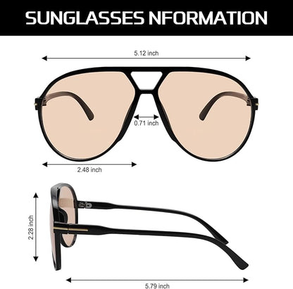 UV400 protected unisex oversized aviator sunglasses, ideal beachwear & fashion eyewear.