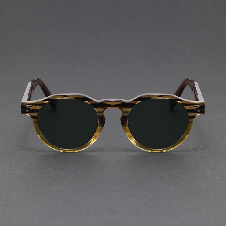 Stylish vintage acetate unisex sunglasses with polarized lenses & classic retro eyewear design. UV protection.