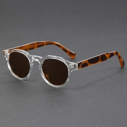 Unisex model confidently wearing stylish retro polarized sunglasses for sun protection & fashion.