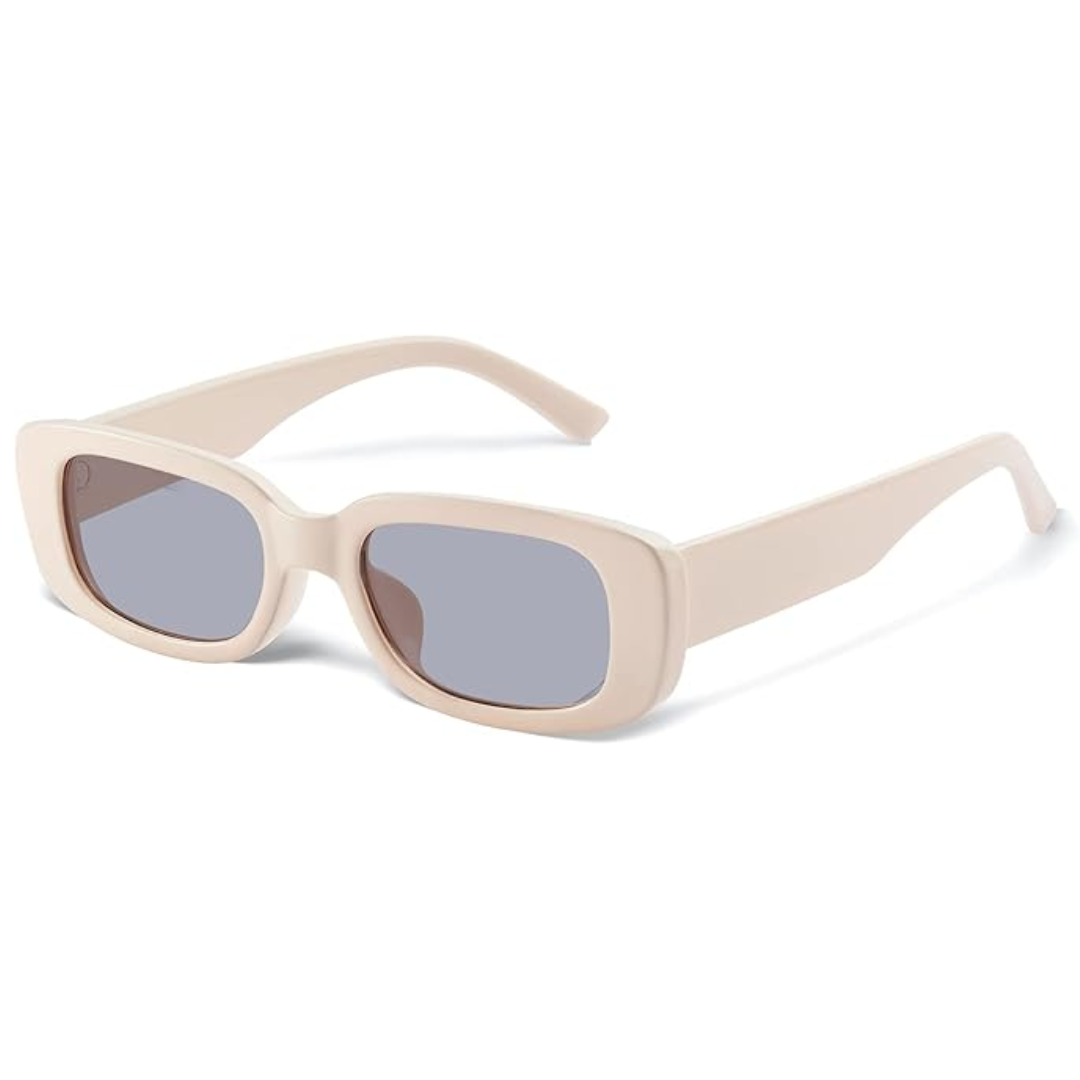 Unisex Y2K retro rectangular sunglasses, vintage fashion eyewear with essential UV protection. Trendy accessory.