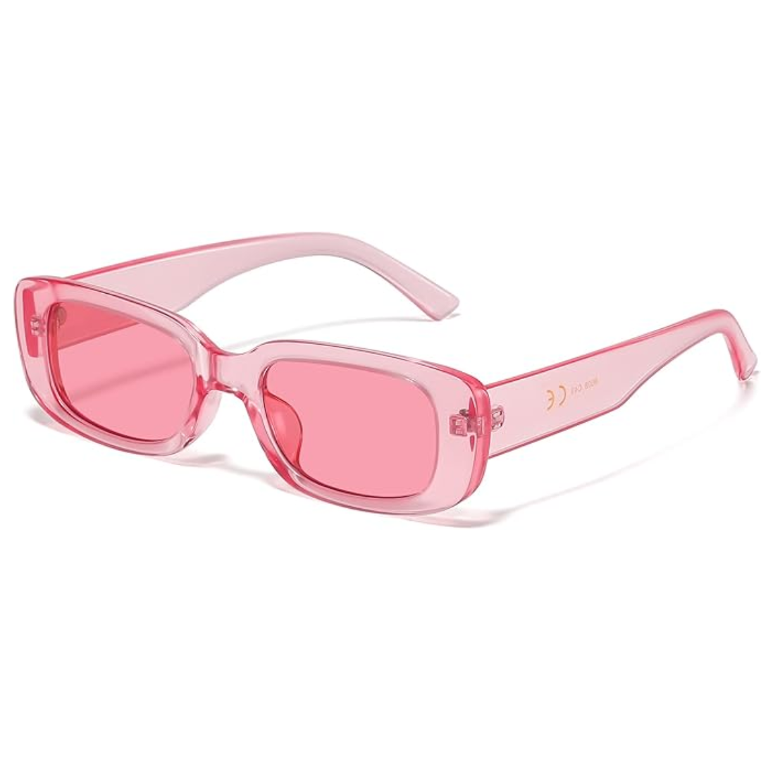 Vintage-inspired rectangular Y2K sunglasses for a retro unisex look & essential UV eye protection. Stylish fashion eyewear.