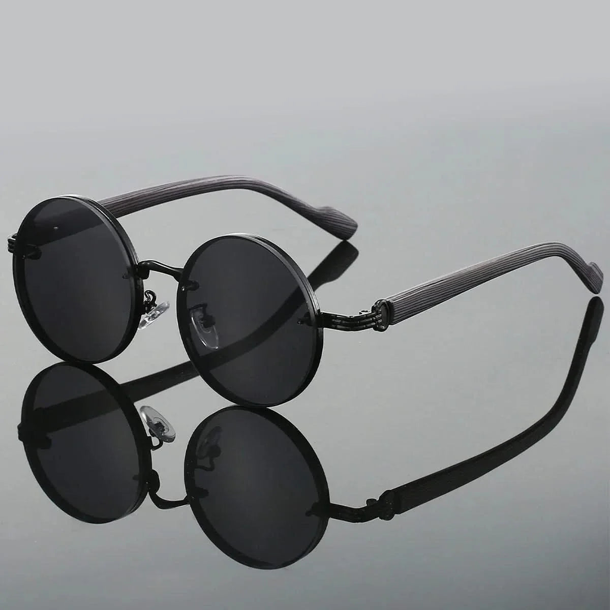 Stylish unisex retro round sunglasses featuring gradient lenses & full UV protection. Perfect fashion shades.