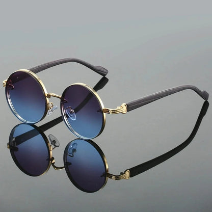 Trendy unisex retro round gradient sunglasses for stylish UV protection. Essential fashion accessory eyewear.