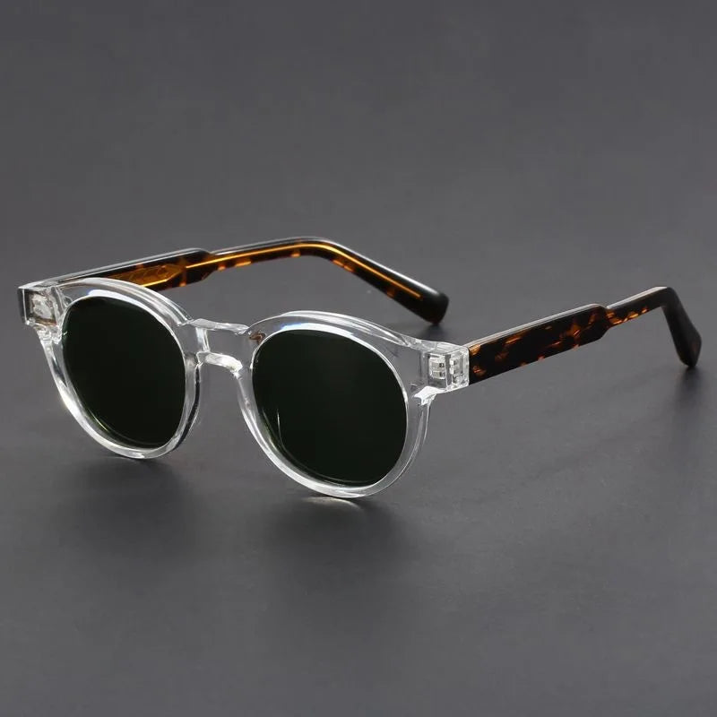 Fashionable unisex retro round sunglasses. Classic eyewear for a stylish summer look.