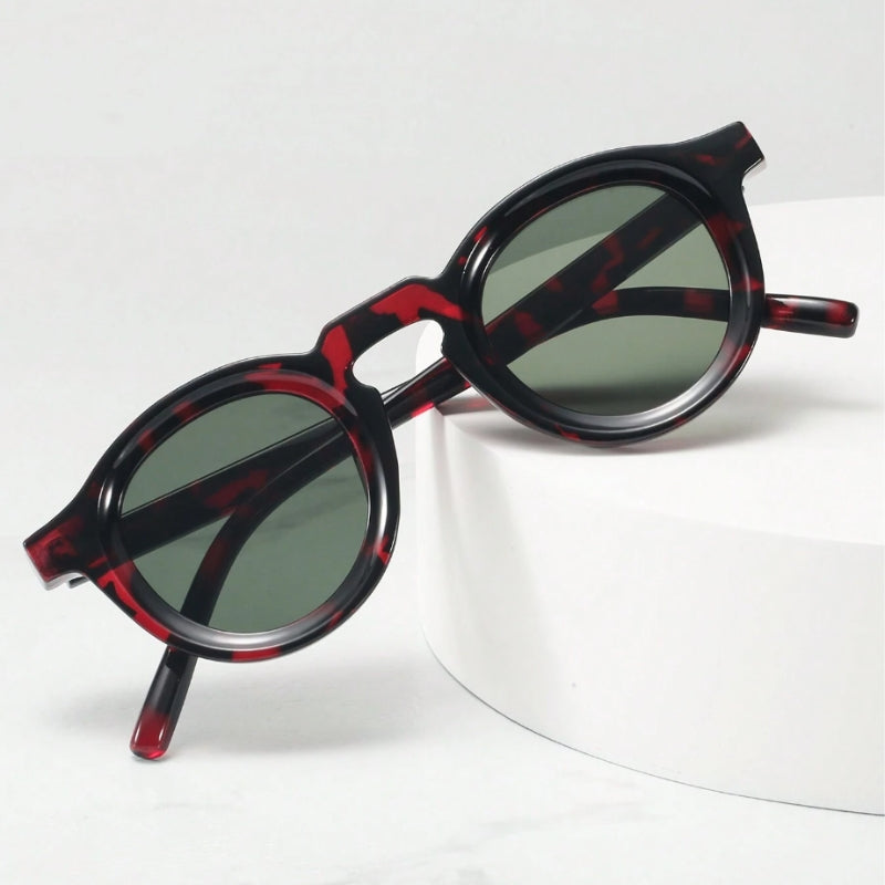 Men's & women's retro round sunglasses, acetate frames & UV protection.