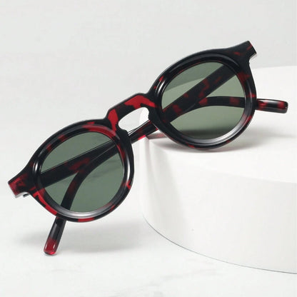 Men's & women's retro round sunglasses, acetate frames & UV protection.