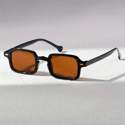 Brown unisex retro square shades, lightweight & anti-glare for comfortable, stylish everyday wear. Fashion eyewear.